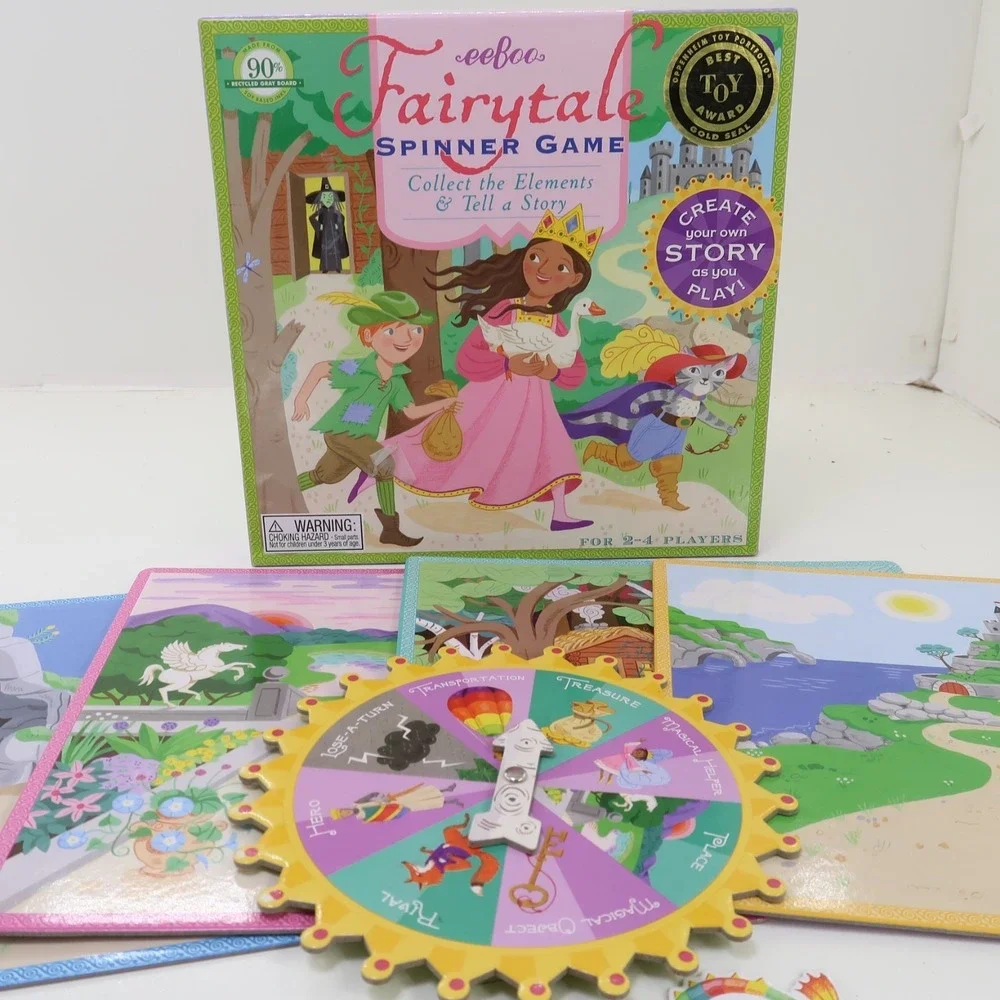 Eeboo Fairytale Spinner Game Create Your Own Story 2-4 Players 2009 Complete